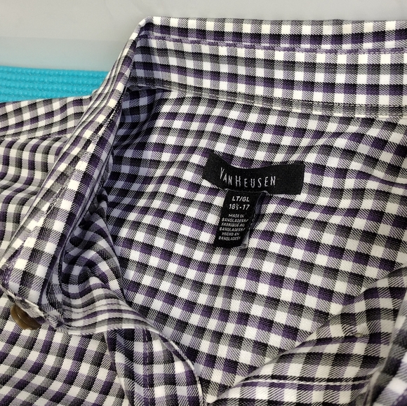 Van Heusen Men's Plaid Button up Shirt Size LT (16 1/2 - 17) - Picture 4 of 8